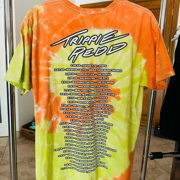 Trippie Redd Life's A Trip Tour 2019 Rap Rapper Tie-Dye T-Shirt Size Large - Picture 3 of 3